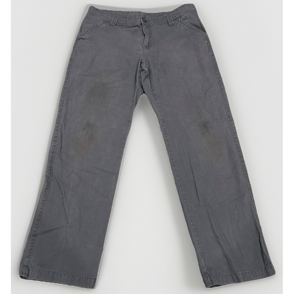 Columbia Men's Gray Canvas Cotton Casual Pants 34W 32L Straight Leg‎ Button
